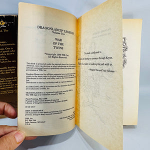 Dragonlance Legends Trilogy Bundle Margaret Weis Tracy Hickman Time War Test of the Twins Paperback Set