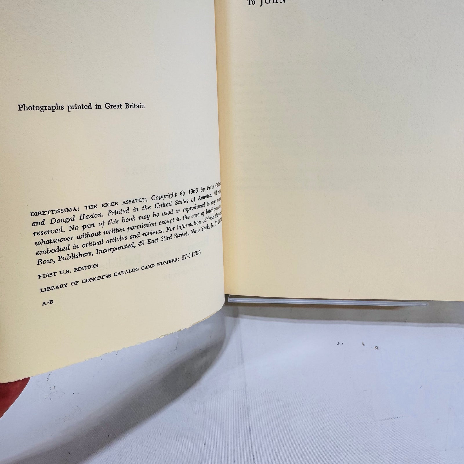 Direttissima: The Eiger Assault by Peter Gillman and Dougal Haston (1966), Hardcover with Dust Jacket