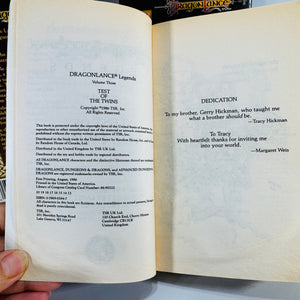 Dragonlance Legends Trilogy Bundle Margaret Weis Tracy Hickman Time War Test of the Twins Paperback Set