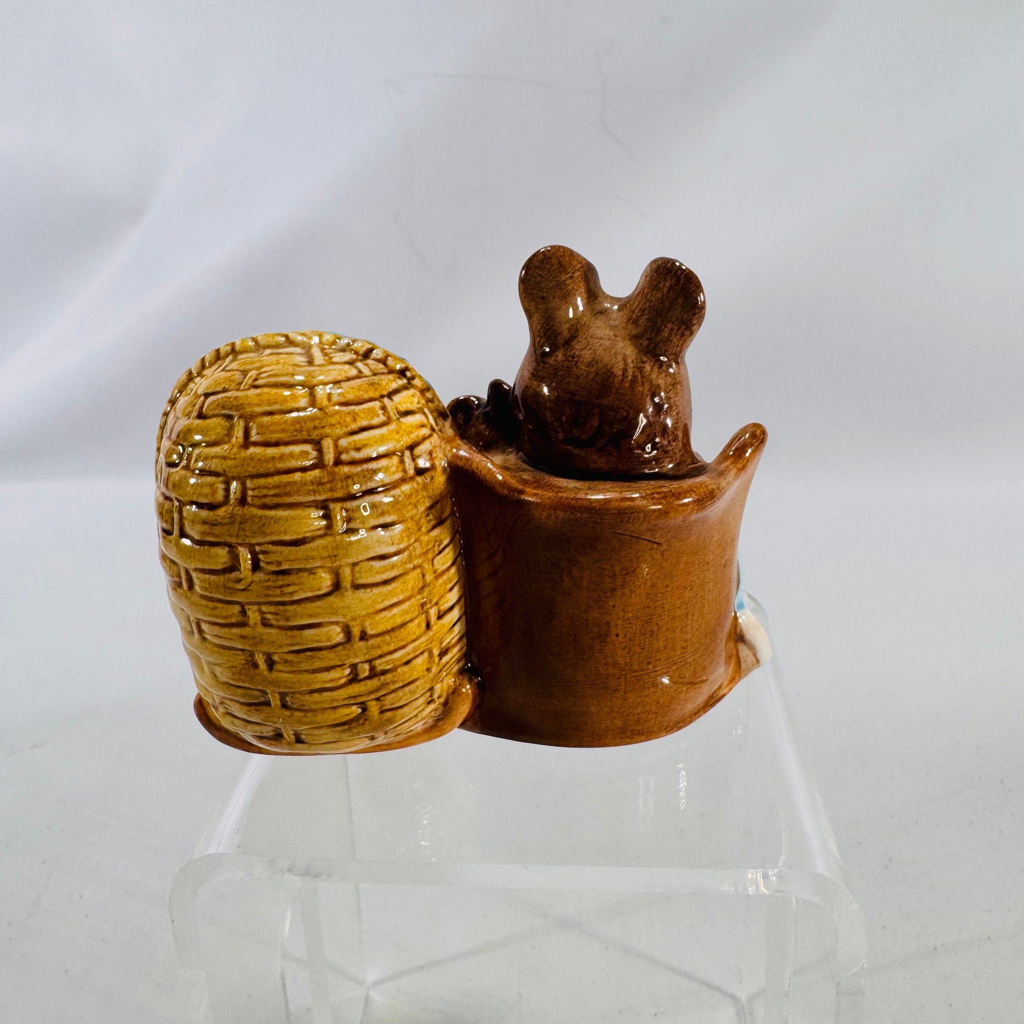 Beatrix Potter “Hunca Munca” with Babies • Beswick England 1951 • Hand-painted ceramic figurine • 4x2x2 • Gift-ready nursery decor