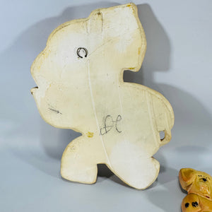Vintage Chalkware Elephant Wall Plaques Family Set Mid Century Nursery Decor