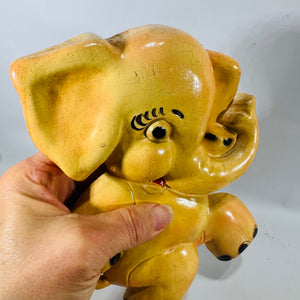 Vintage Chalkware Elephant Wall Plaques Family Set Mid Century Nursery Decor