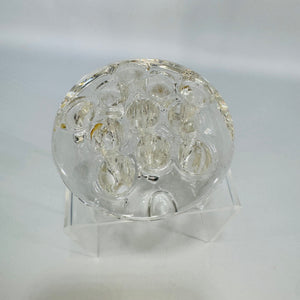Vintage Clear Glass Flower Frog 13 Hole Round Domed Floral Arranger