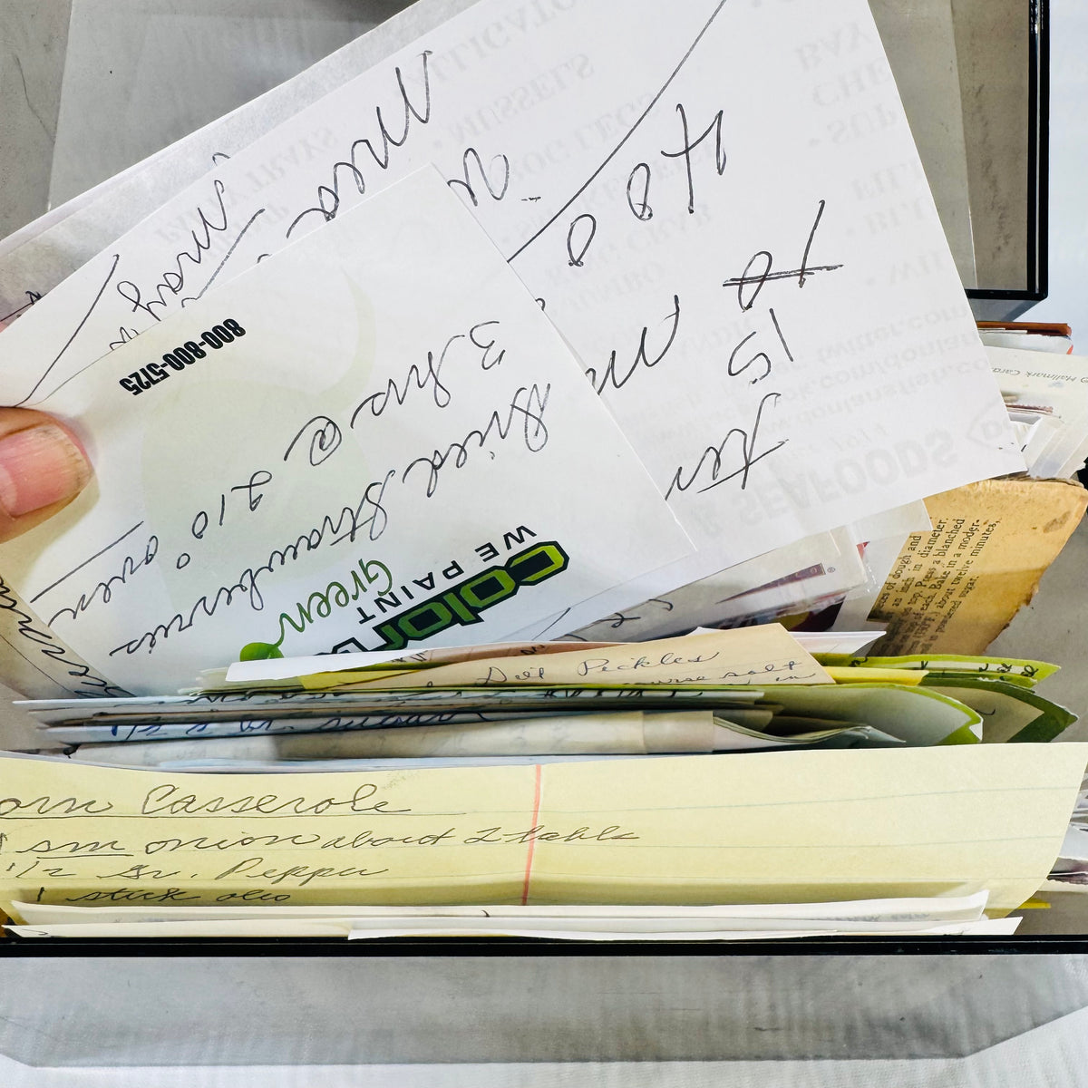 Filled Recipe Box Handwritten Recipes Clippings and Dividers