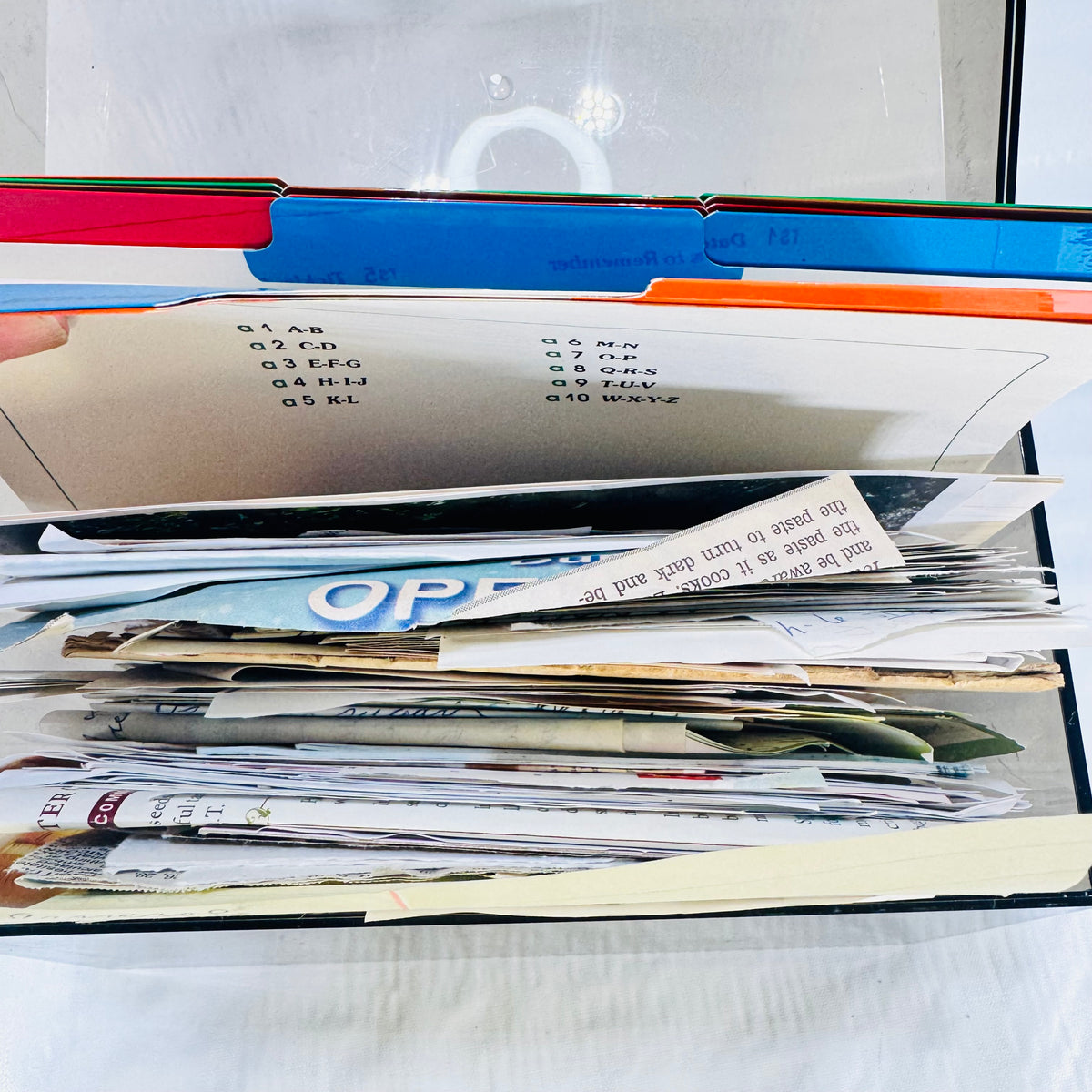 Filled Recipe Box Handwritten Recipes Clippings and Dividers