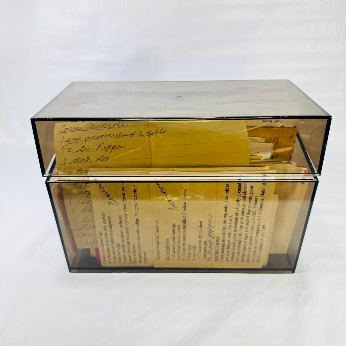 Filled Recipe Box Handwritten Recipes Clippings and Dividers