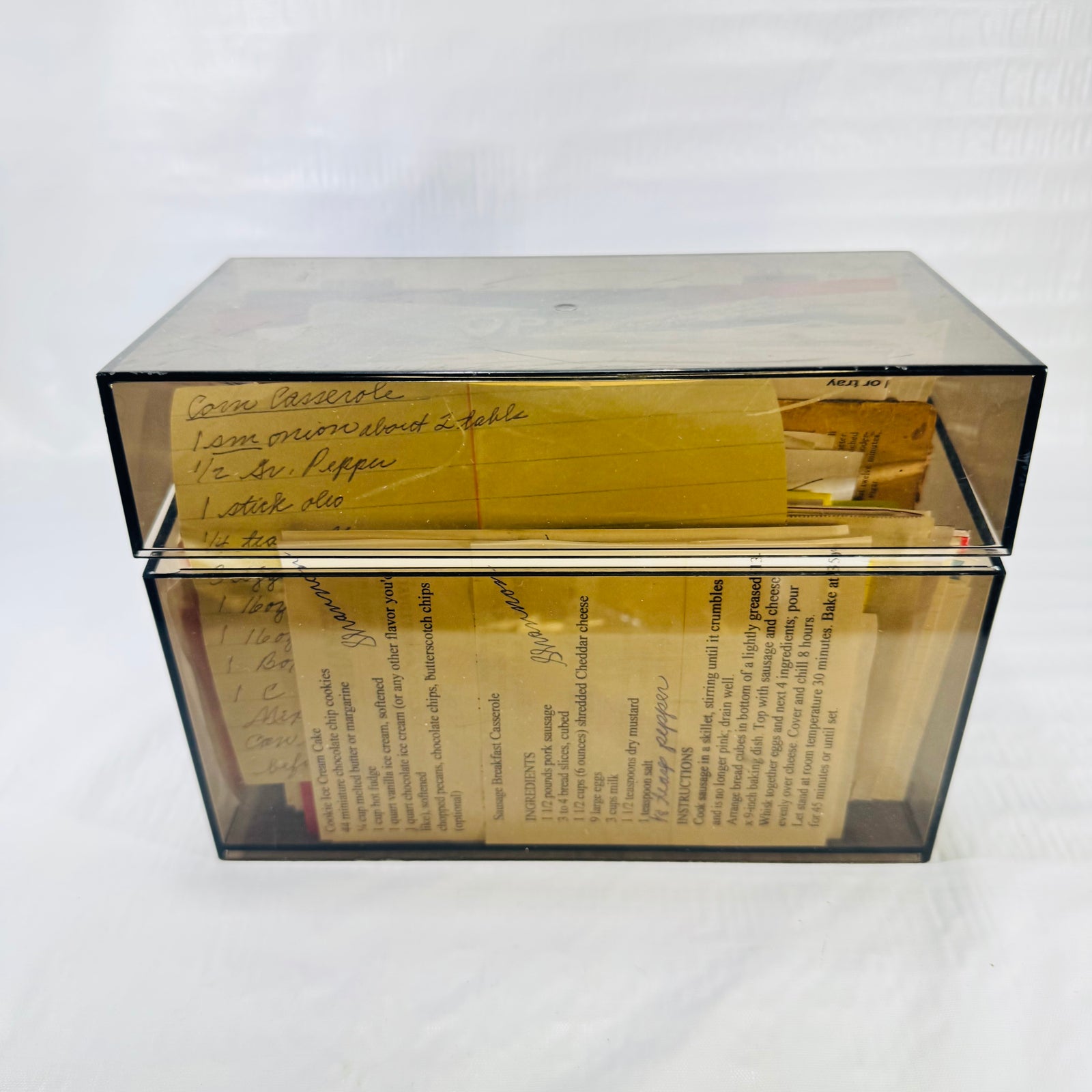 Filled Recipe Box Handwritten Recipes Clippings and Dividers