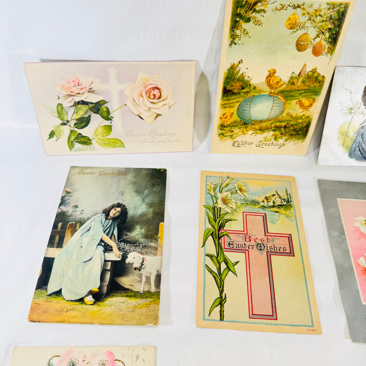 Antique Easter Postcard Lot of 9 Early 1900s Written and Posted
