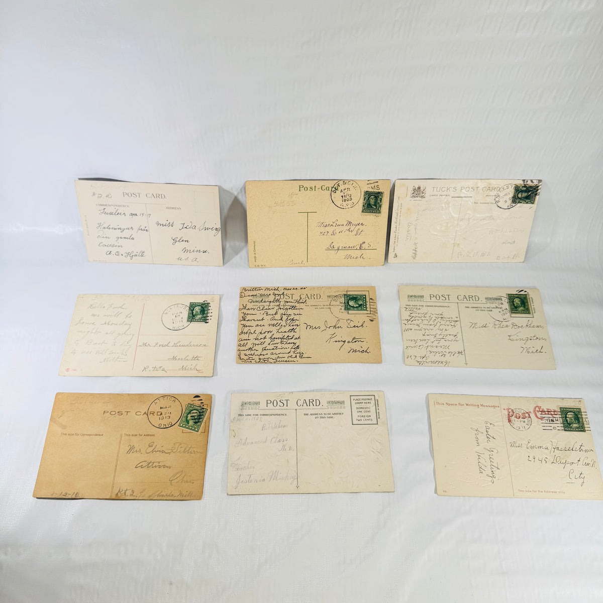 Antique Easter Postcard Lot of 9 Early 1900s Written and Posted