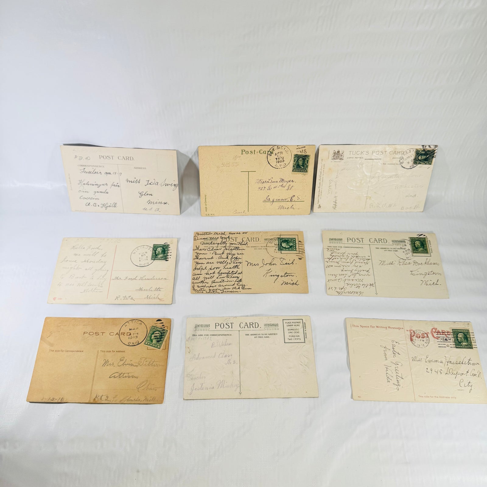Antique Easter Postcard Lot of 9 Early 1900s Written and Posted