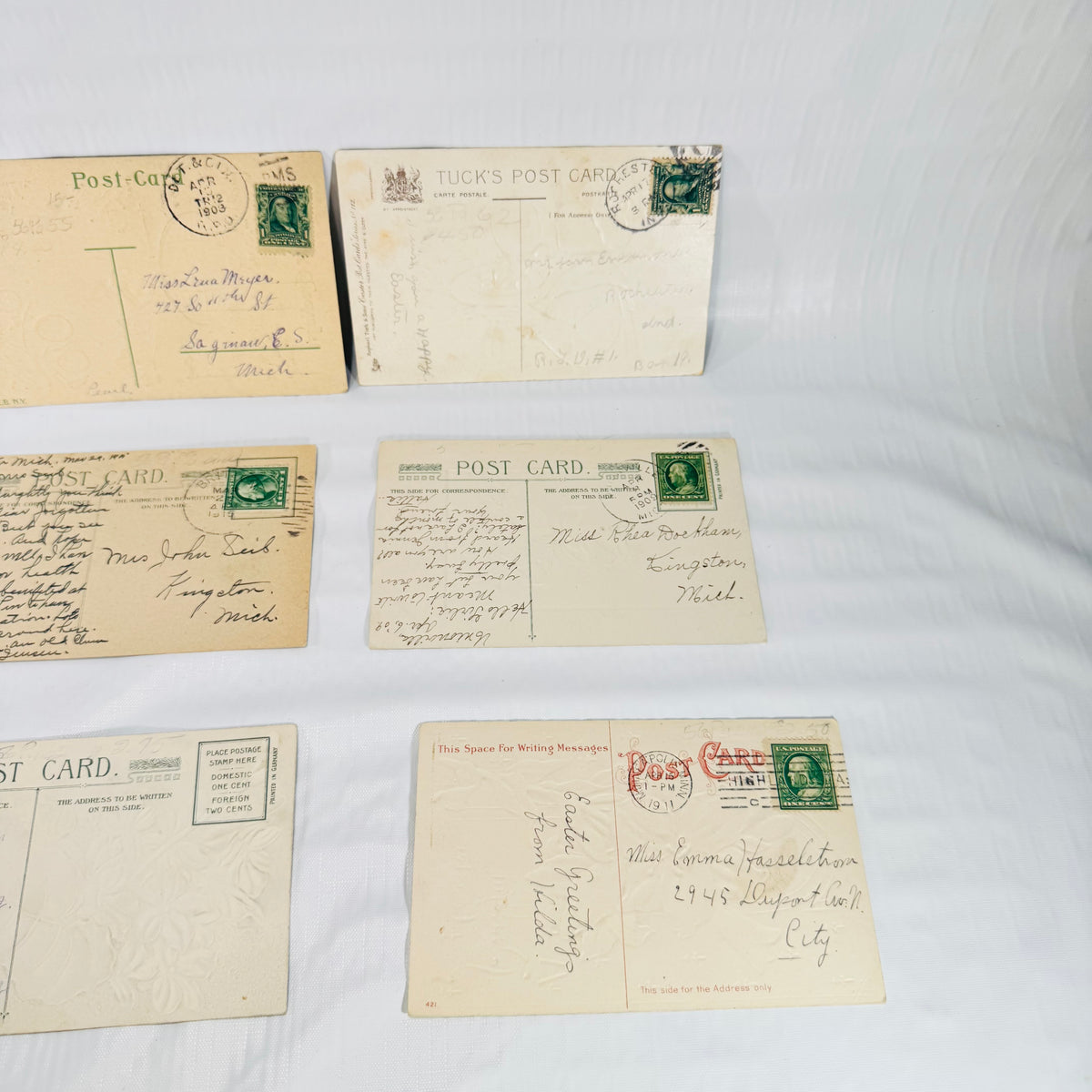 Antique Easter Postcard Lot of 9 Early 1900s Written and Posted