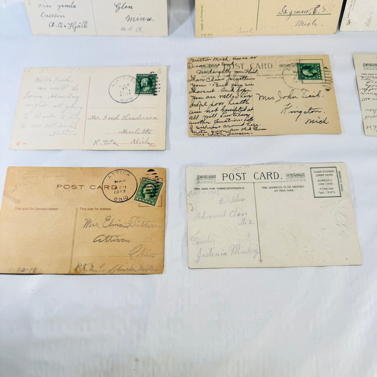 Antique Easter Postcard Lot of 9 Early 1900s Written and Posted