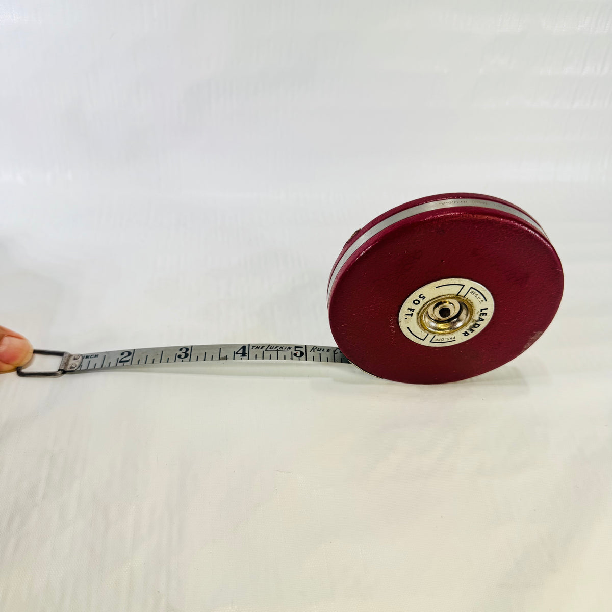 Lufkin Leader 50 FT Chrome Clad Steel Tape Measure Saginaw Michigan 1950s