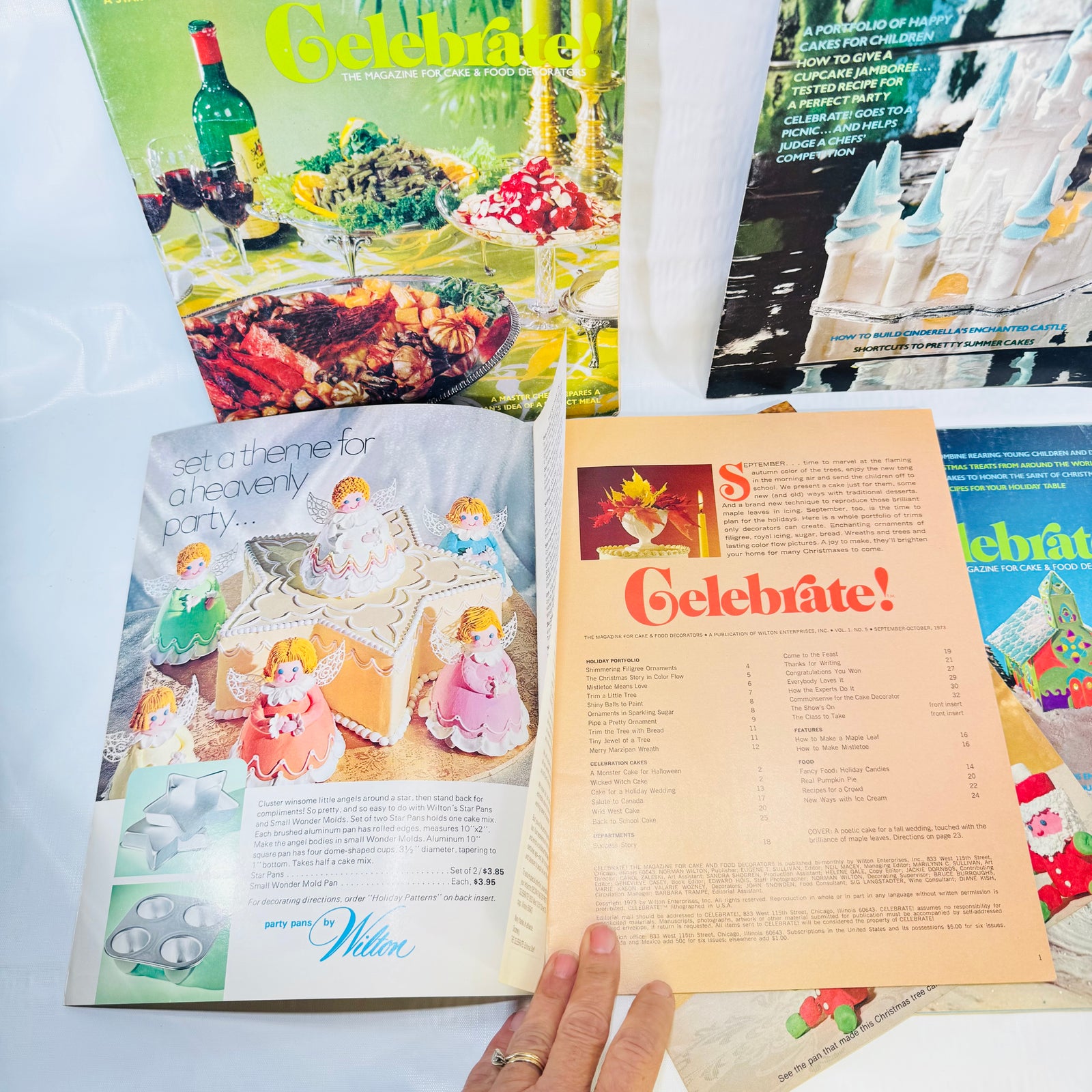 Wilton Celebrate! Magazine 1973 Lot of 5 Cake Decorating Holiday Issues