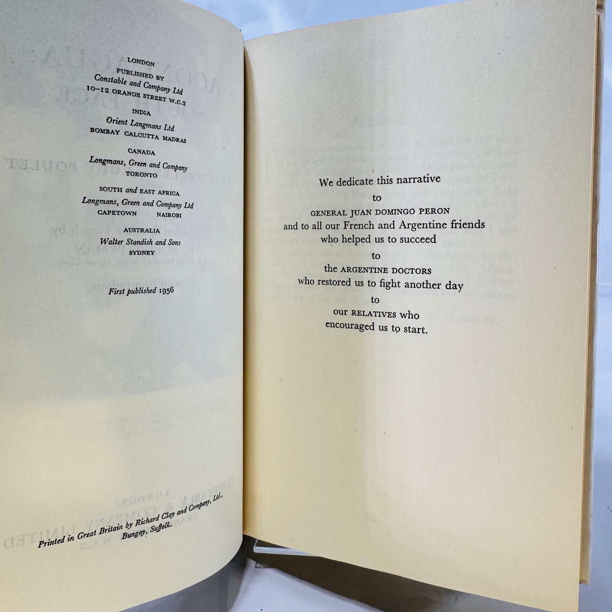 Aconcagua South Face by René Ferlet & Guy Poulet (1956), Hardcover with Dust Jacket