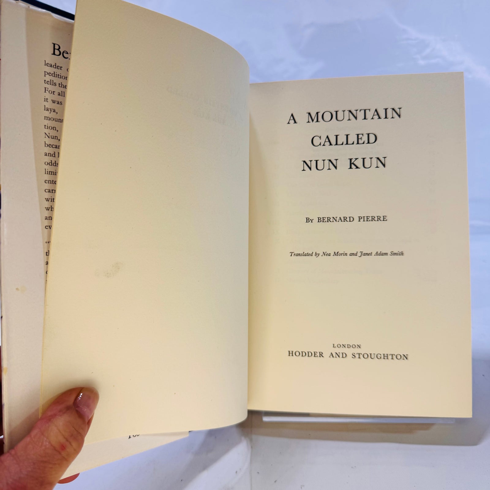 A Mountain Called Nun Kin by Bernard Pierre (1955), Hardcover with Dust Jacket