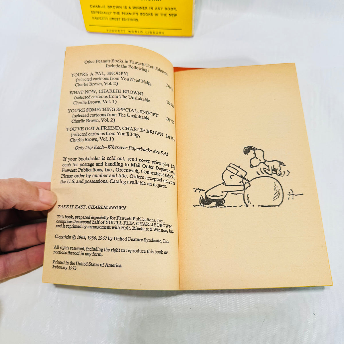 Charlie Brown Fawcett Crest 3 Book Lot, Charles M. Schulz Peanuts Paperbacks, 1969 to 1973
