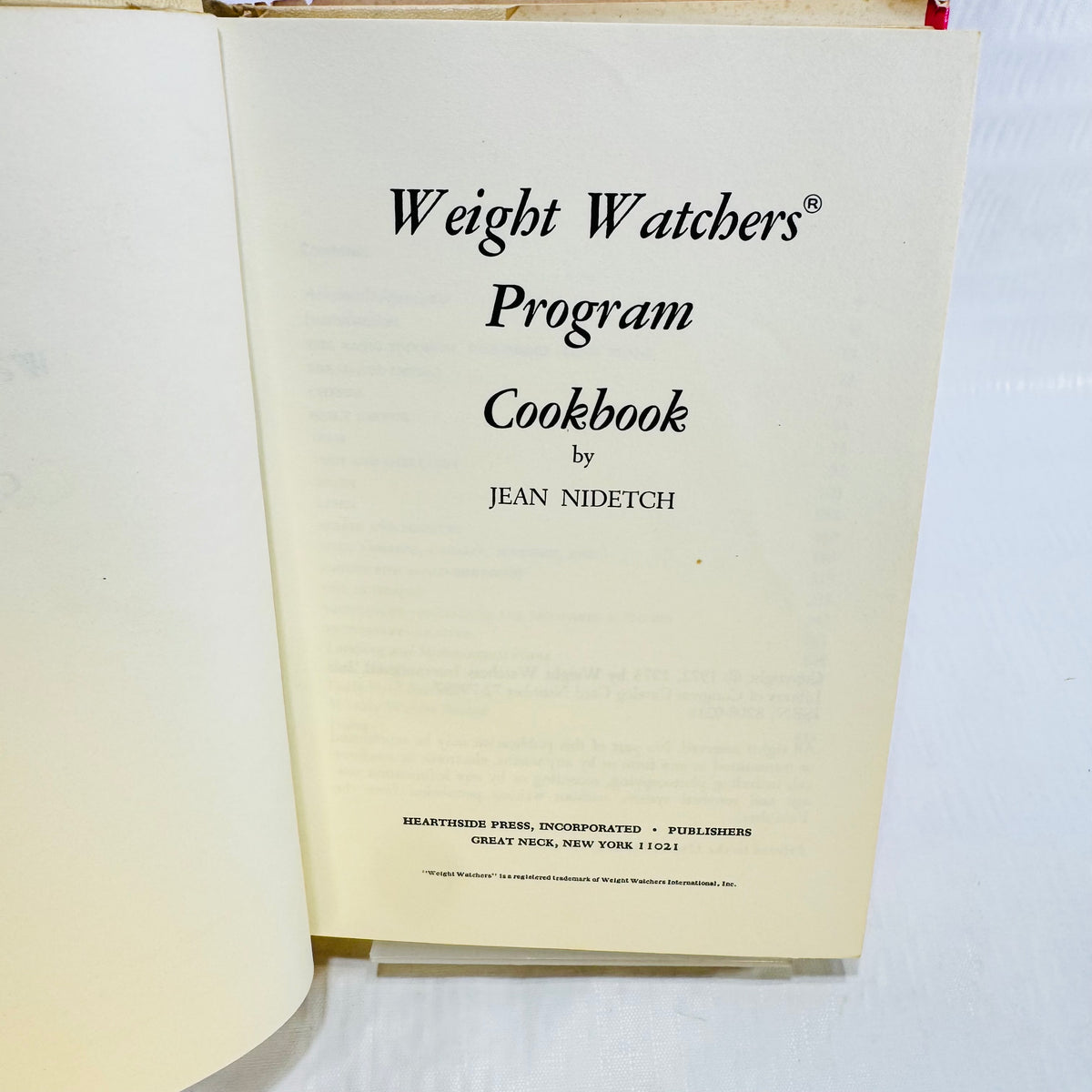 Weight Watchers Program Cookbook by Jean Nidetch 1973 Hardcover with Dust Jacket