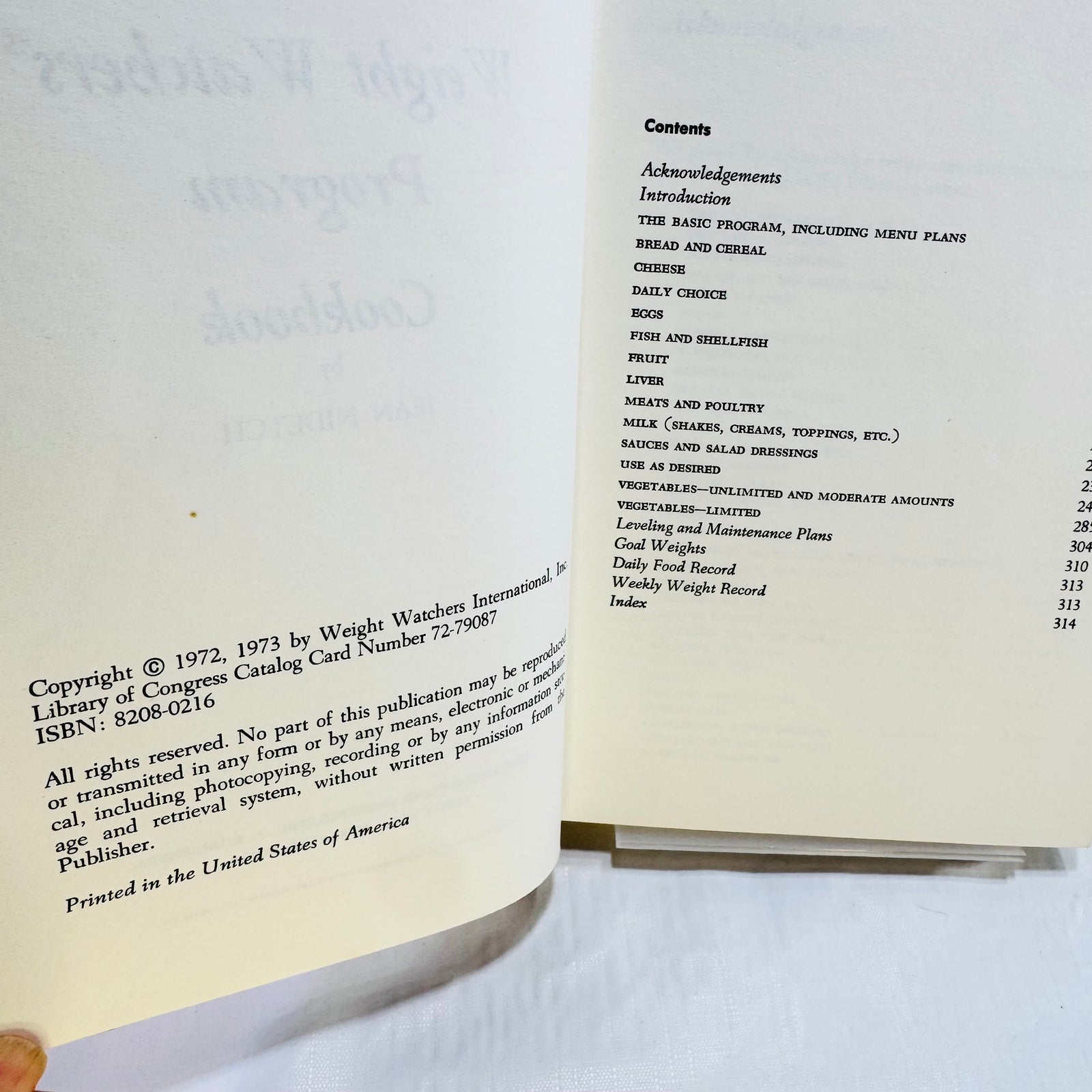 Weight Watchers Program Cookbook by Jean Nidetch 1973 Hardcover with Dust Jacket