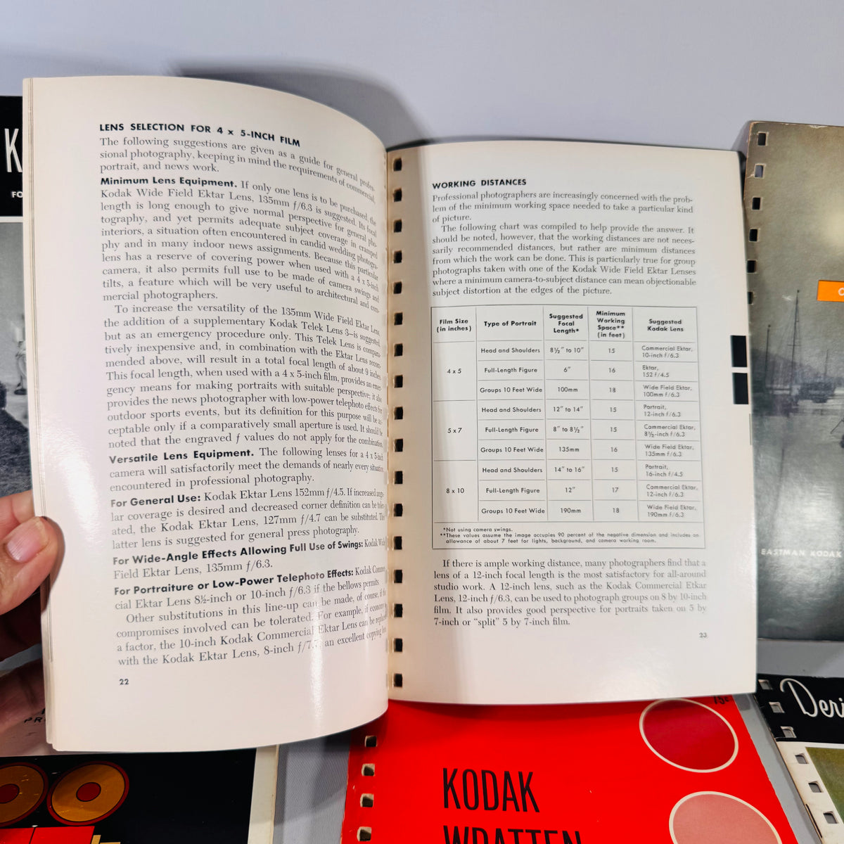 Lot of 6 Kodak Data Books & Guides (c. 1950s–60s) — Eastman Kodak | Illustrated Charts & Tables, Technical Manuals