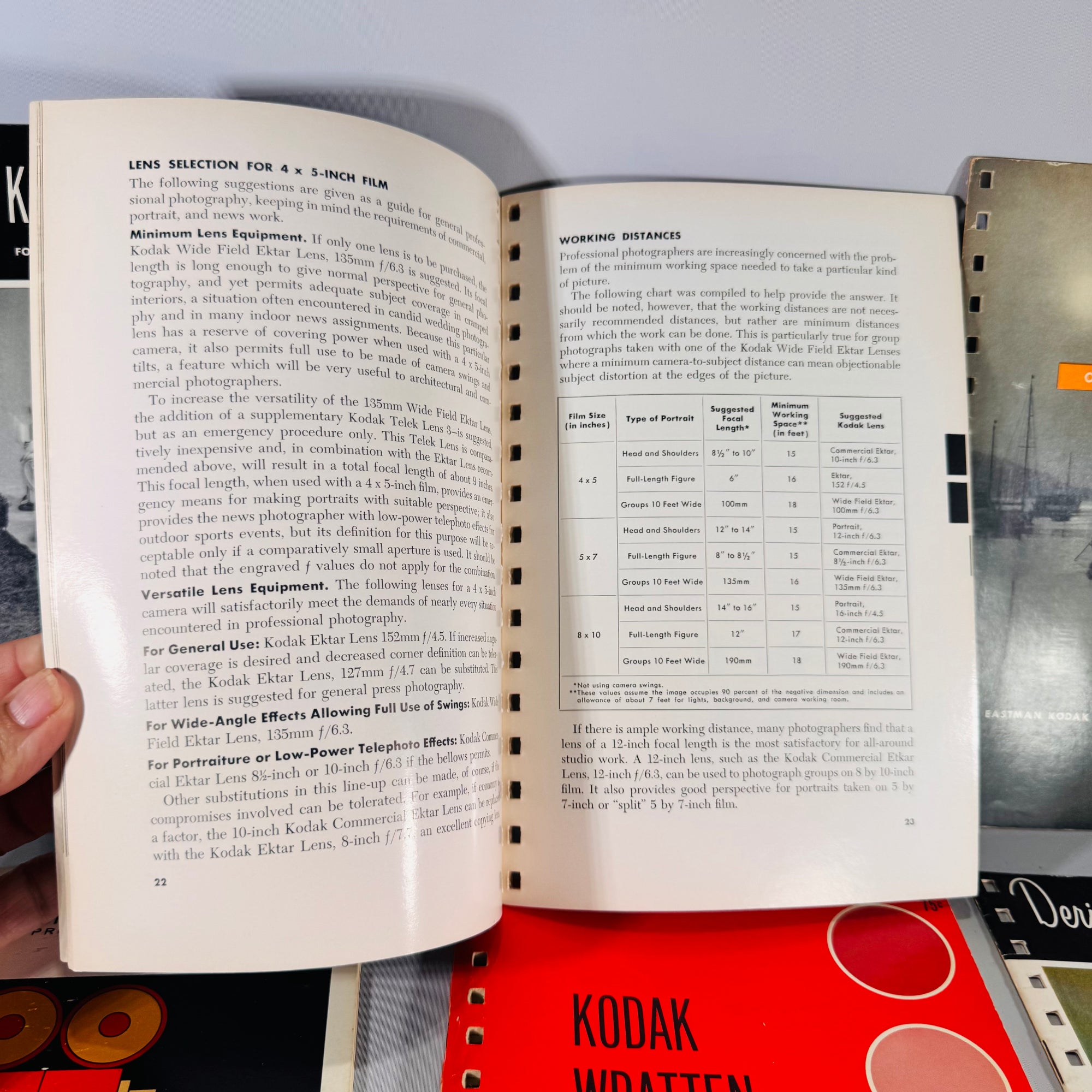 Lot of 6 Kodak Data Books & Guides (c. 1950s–60s) — Eastman Kodak | Illustrated Charts & Tables, Technical Manuals