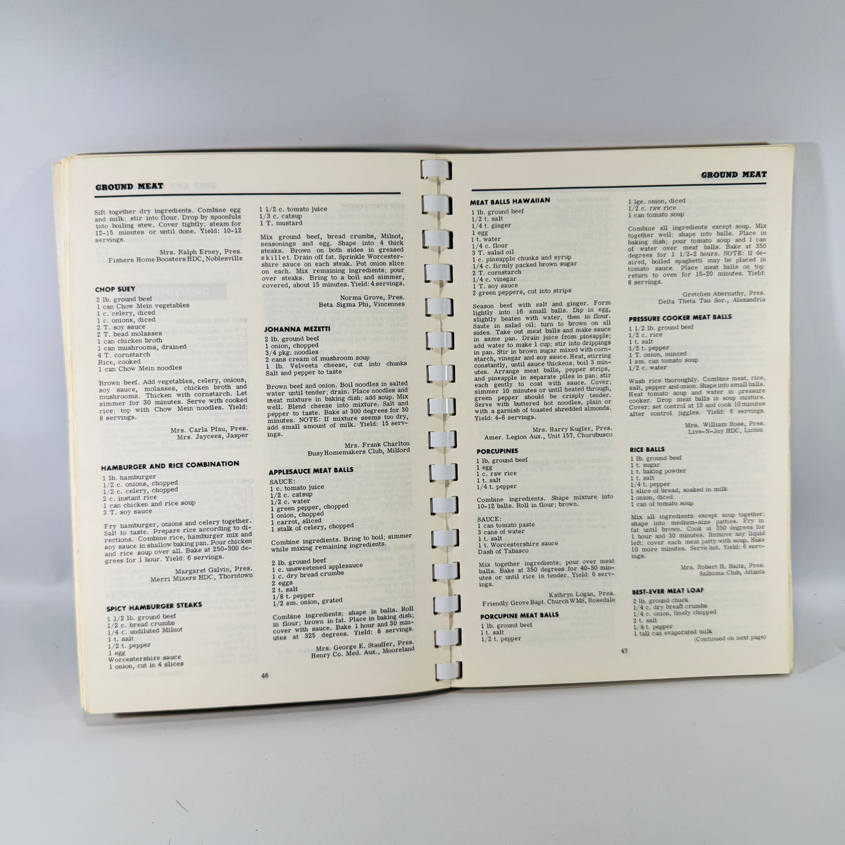 Vintage Indiana Cookbook Favorite Recipes of Indiana Family Edition 1964 Spiral