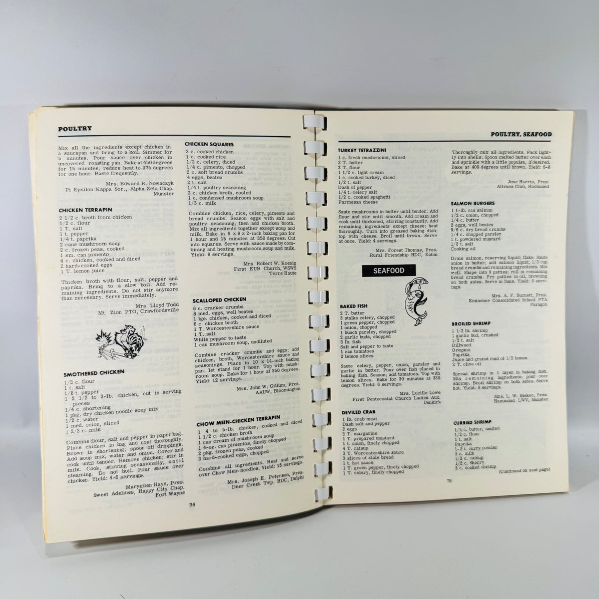 Vintage Indiana Cookbook Favorite Recipes of Indiana Family Edition 1964 Spiral