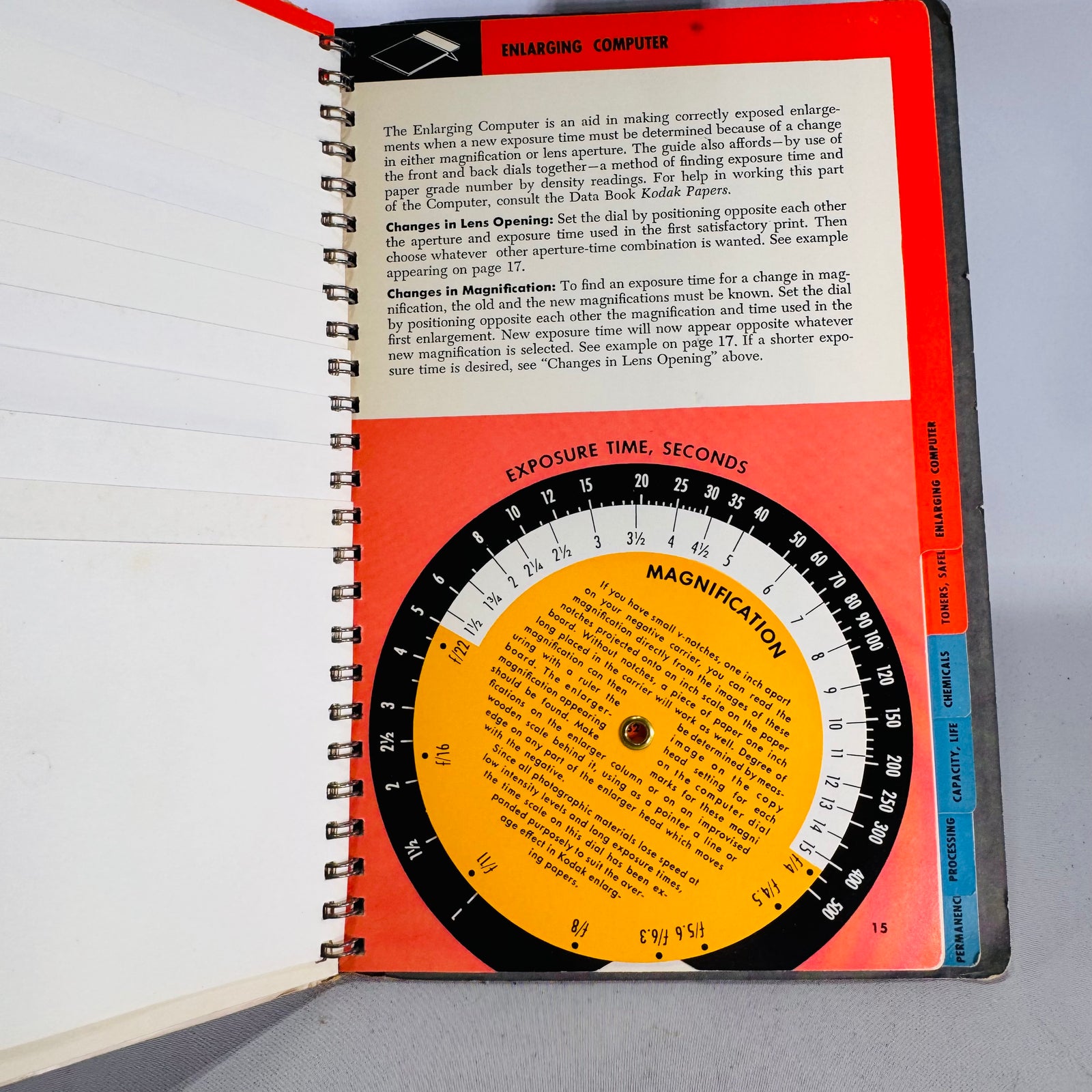 Kodak Master Darkroom Dataguide (1958) — Eastman Kodak Company | Spiral-Bound, Calculators, Photography Manual Darkroom Guide