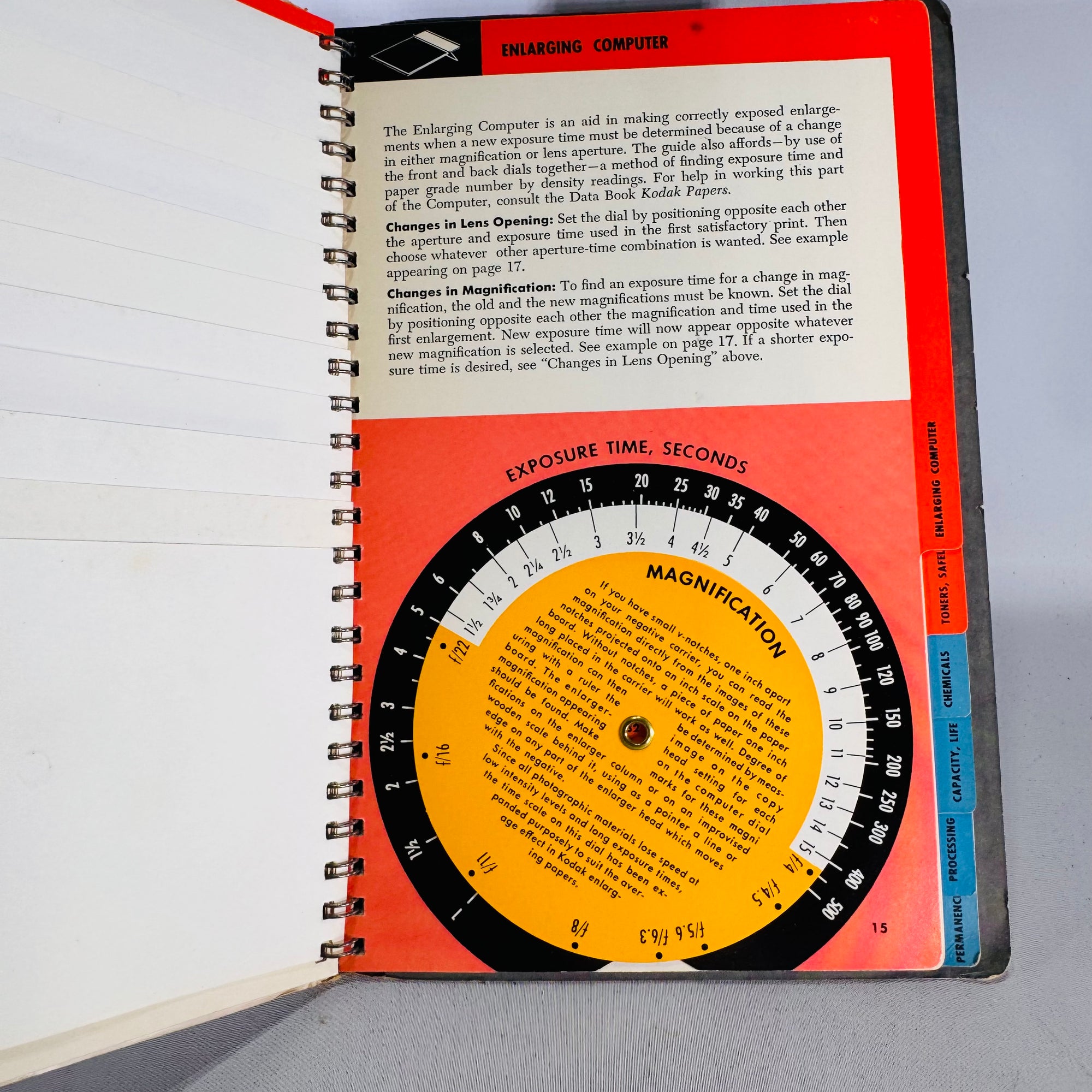 Kodak Master Darkroom Dataguide (1958) — Eastman Kodak Company | Spiral-Bound, Calculators, Photography Manual Darkroom Guide