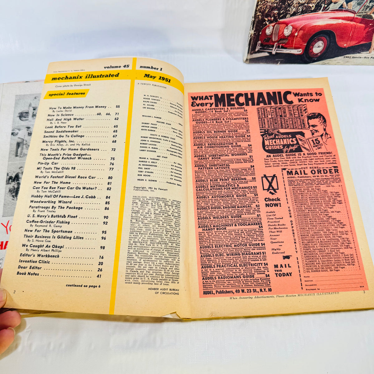 Mechanix Illustrated 1951 Magazine Lot of 3, February May September, Fawcett