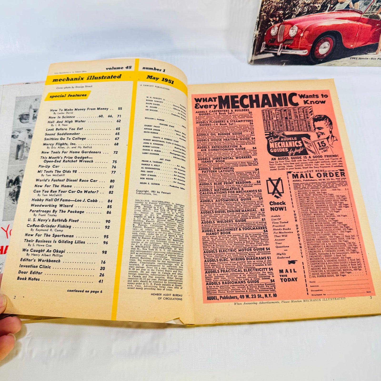 Mechanix Illustrated 1951 Magazine Lot of 3, February May September, Fawcett