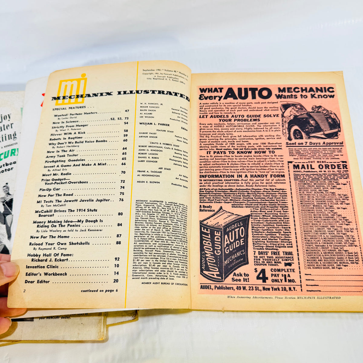 Mechanix Illustrated 1951 Magazine Lot of 3, February May September, Fawcett