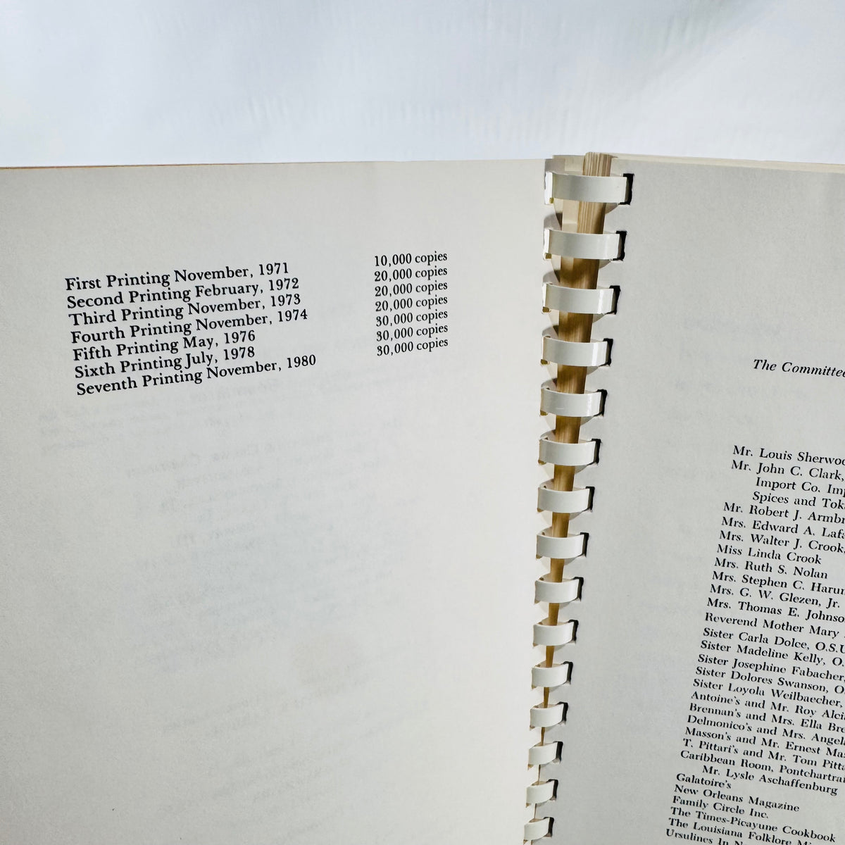 Recipes and Reminiscences of New Orleans, Ursuline Academy 1970s Spiral Cookbook