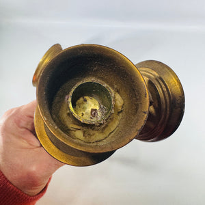 Brass Wall Sconce Candle Holders Pair Vintage Brass Sconces