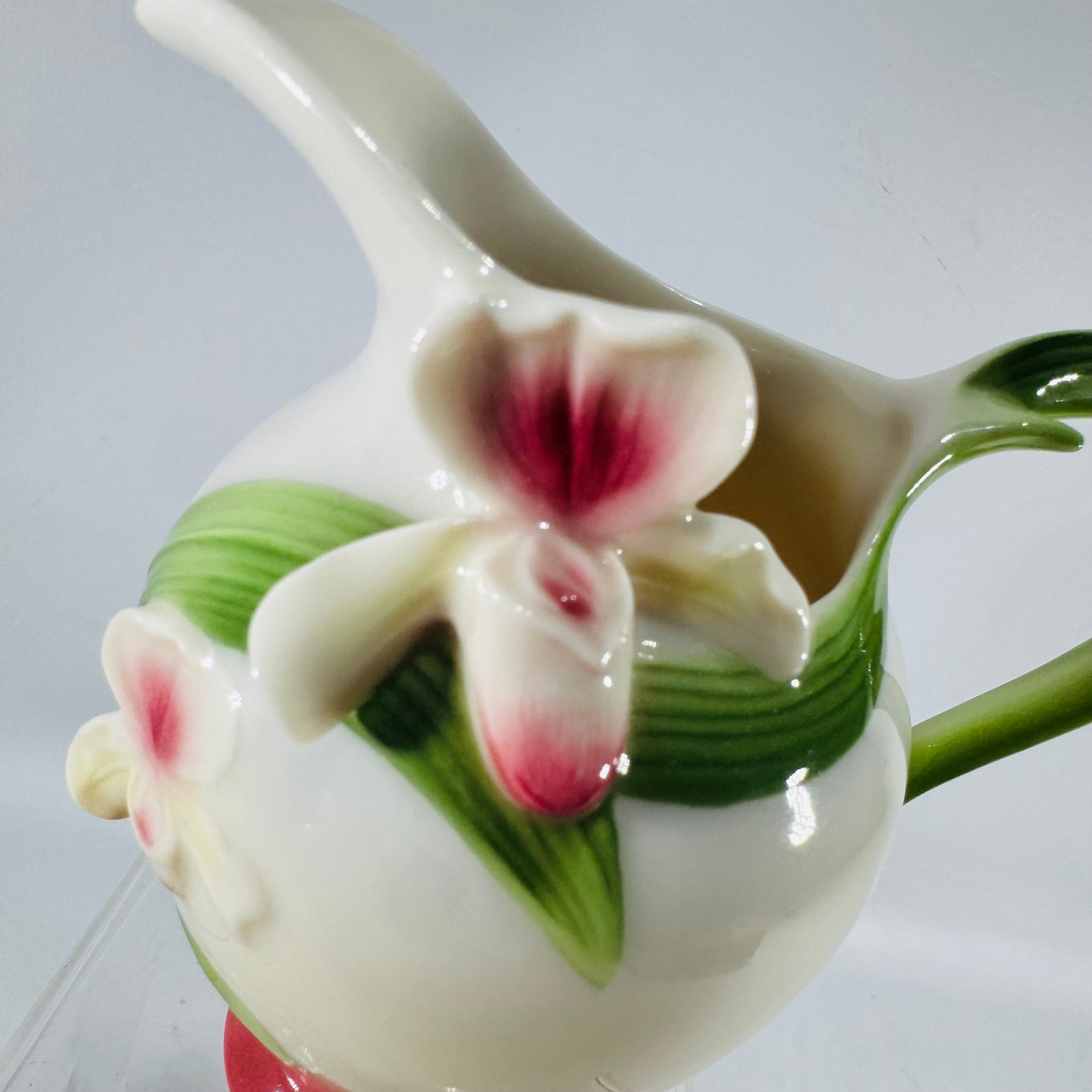 Franz Porcelain Creamer Lady Slipper Orchid FZ00274