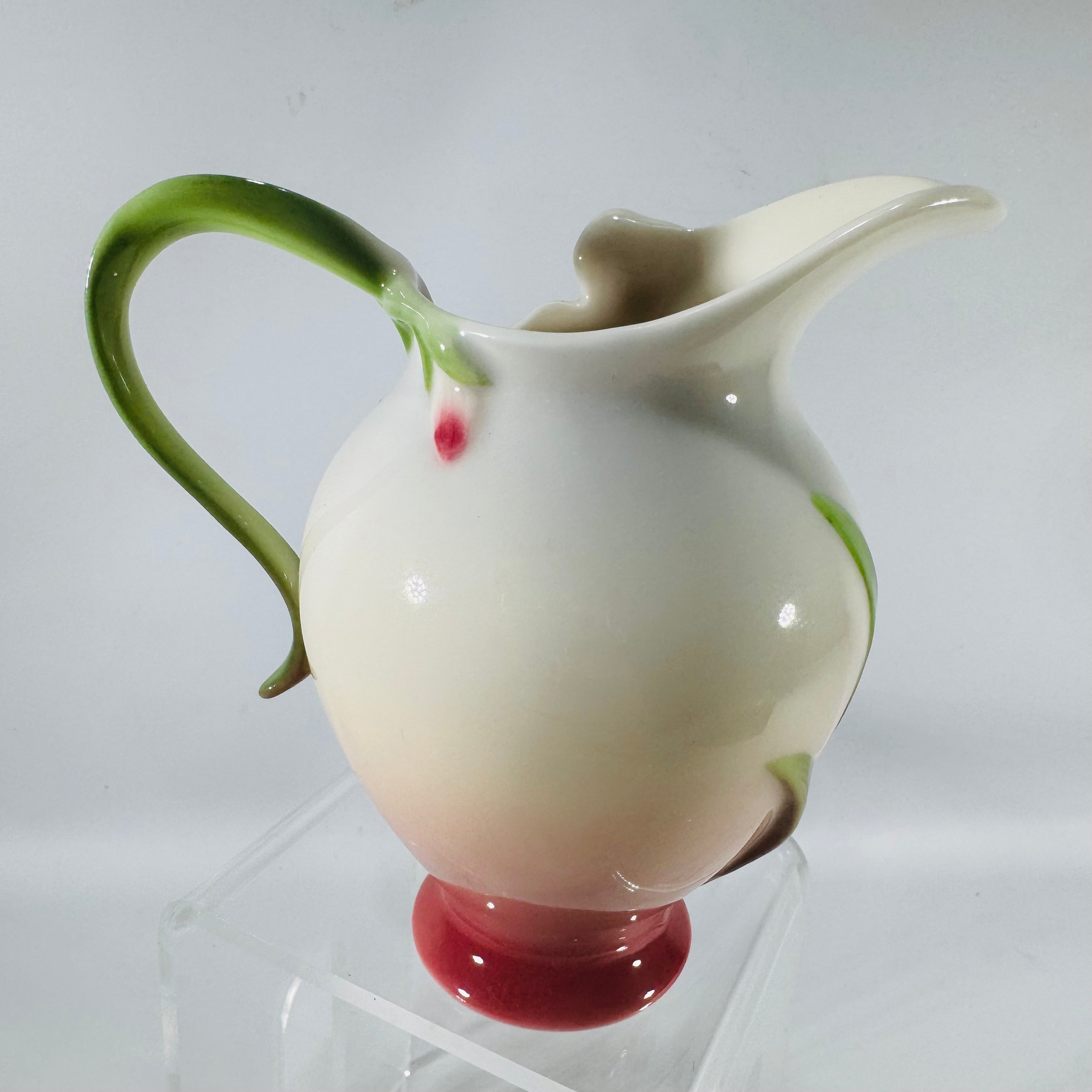 Franz Porcelain Creamer Lady Slipper Orchid FZ00274 - Reading Vintage