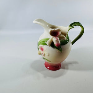 Franz Porcelain Creamer Lady Slipper Orchid FZ00274