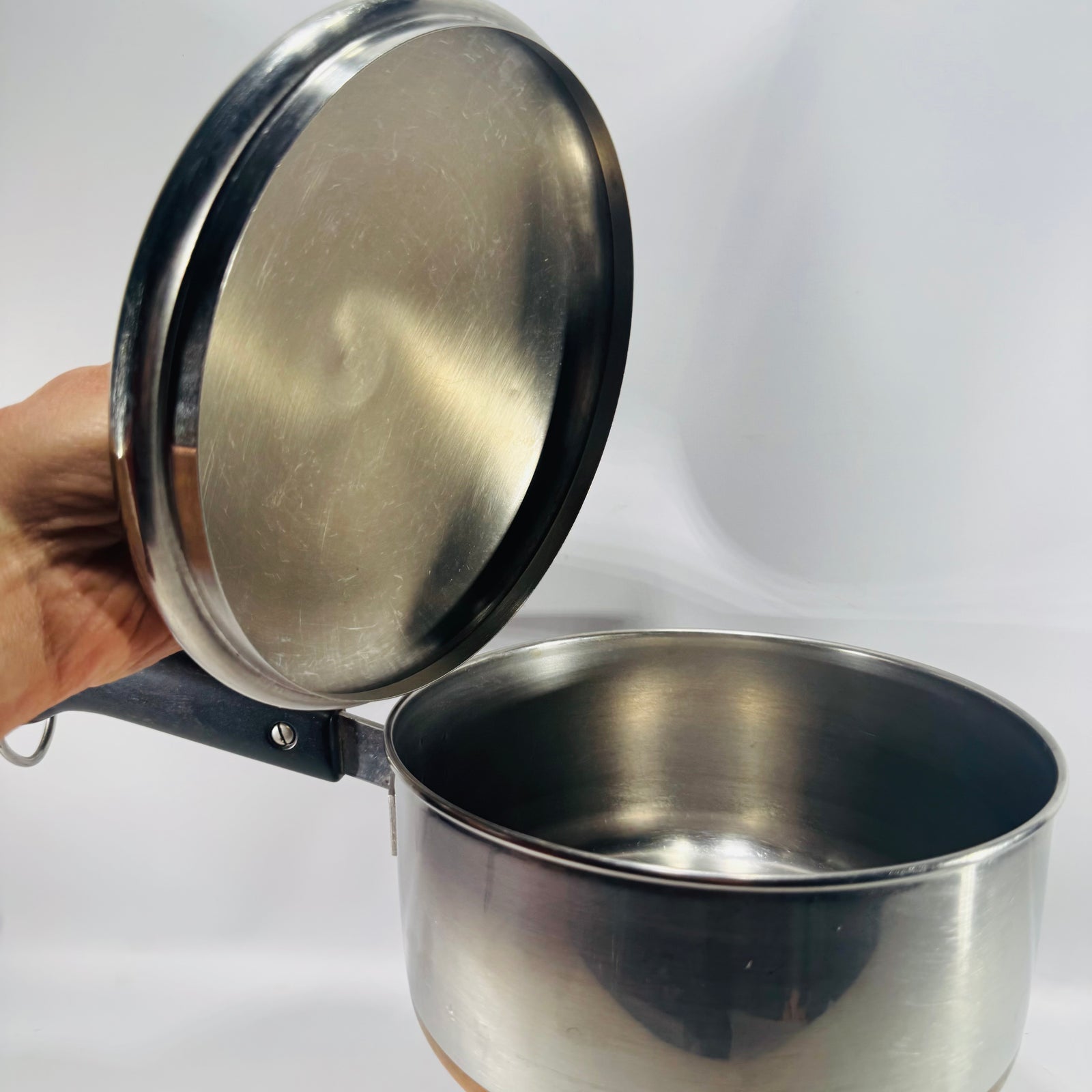 Vintage Revere Ware Saucepan 2 Quart Copper Bottom Pot with Lid