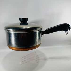 Vintage Revere Ware Saucepan 2 Quart Copper Bottom Pot with Lid