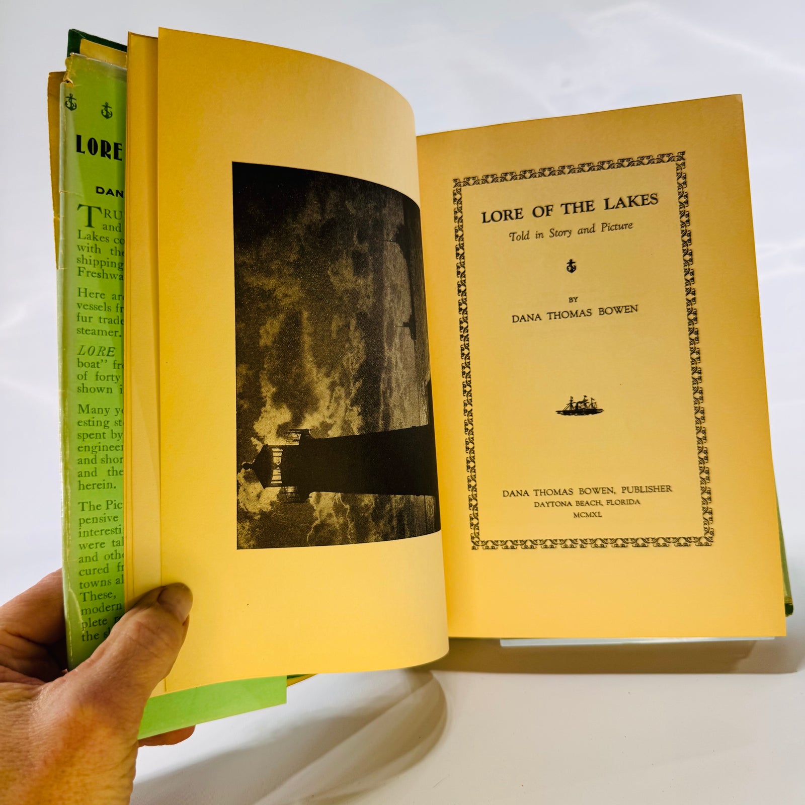 Lore of the Lakes Told in Story and Picture by Dana Thomas Bowen (1940), Fresh Water Press, Hardcover with Dust Jacket