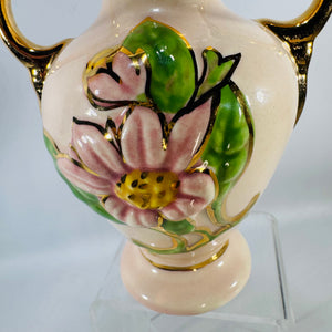 Hull Art Pottery Magnolia Vase Vintage Pink Double Handle Vase