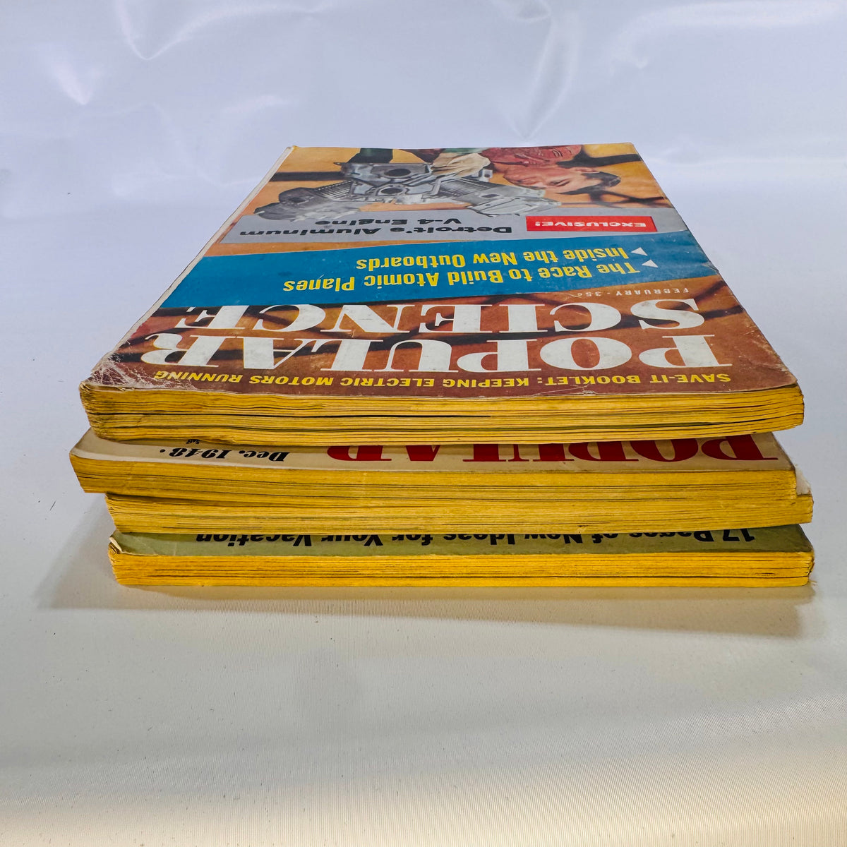 Four Vintage Popular Science Magazine Issues (August 1953, February 1959, June 1961) by Popular Science, Softcover