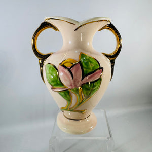 Hull Art Pottery Magnolia Vase Vintage Pink Double Handle Vase