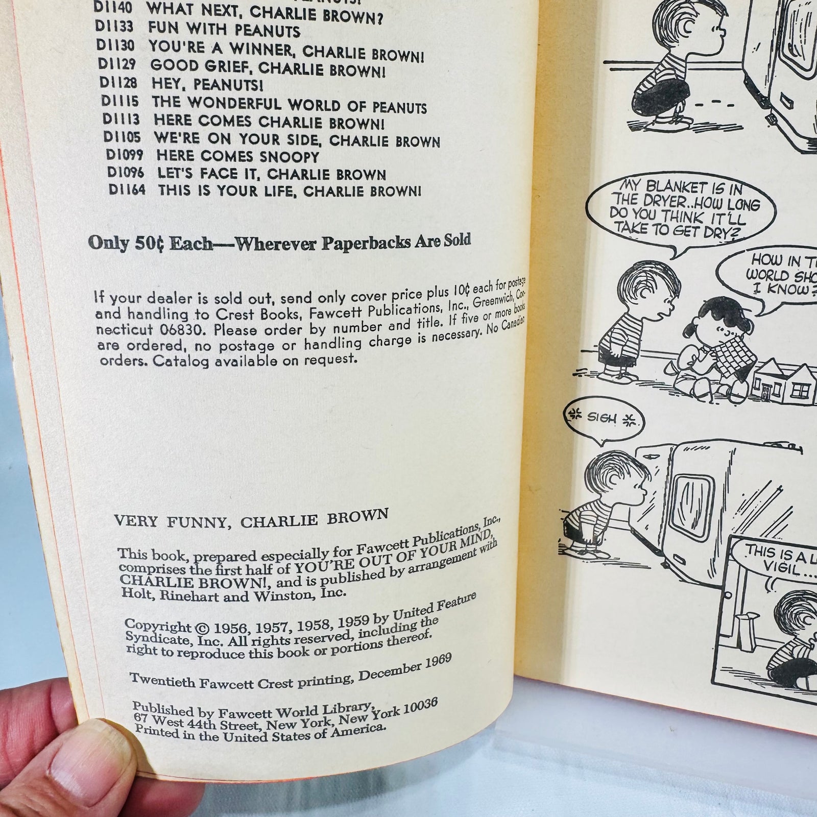 Charlie Brown Peanuts Fawcett Crest Paperback Lot of 4 by Charles M. Schulz