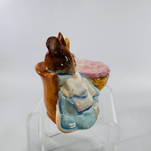 Beswick Beatrix Potter “Hunca Munca” with Cradle Figurine | 1951 Backstamp, Hand-Painted Ceramic, Children’s Literature Collectible, Vintage Figurine
