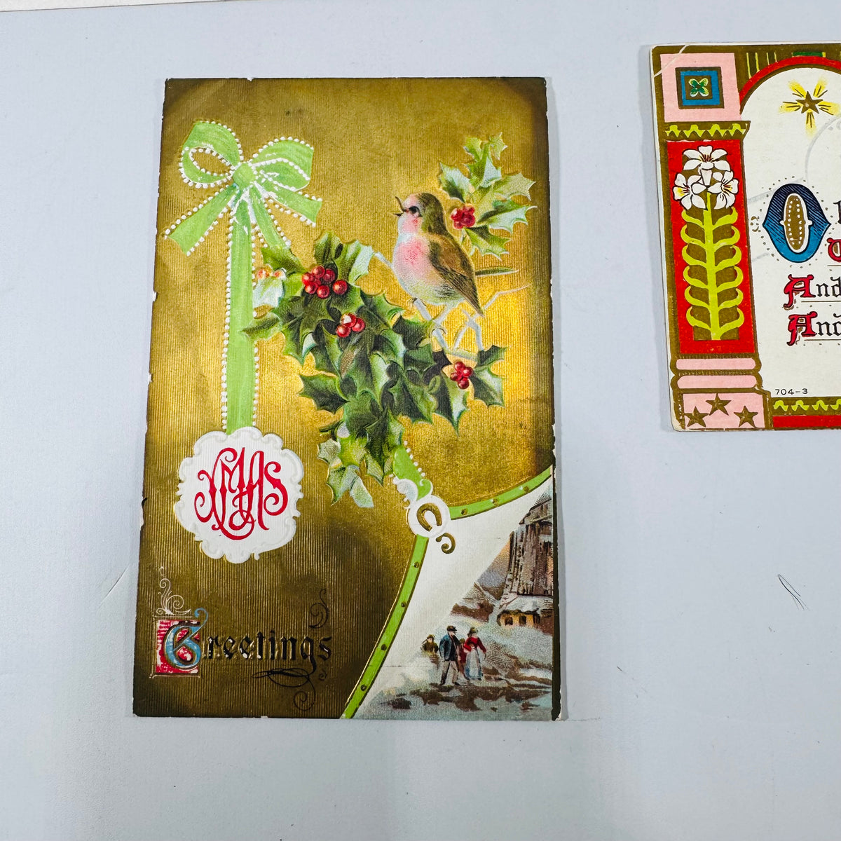 Vintage Christmas Postcards Lot of 6 Used Postmarked | Antique Edwardian Holiday Postcard Collection | Roses Holly Birds Verse 1908–1925