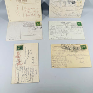 Vintage Christmas Postcards Lot of 6 Used Postmarked | Antique Edwardian Holiday Postcard Collection | Roses Holly Birds Verse 1908–1925