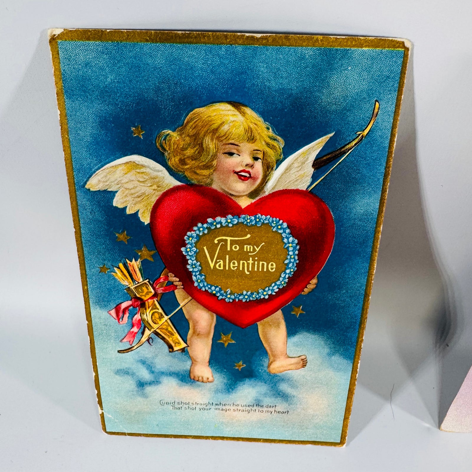 Antique Valentine Postcards Lot of 3 | Embossed Cupid | 1908–1911 Postmarked | Vintage Ephemera