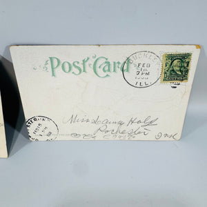 Antique Valentine Postcards Lot of 3 | Embossed Cupid | 1908–1911 Postmarked | Vintage Ephemera