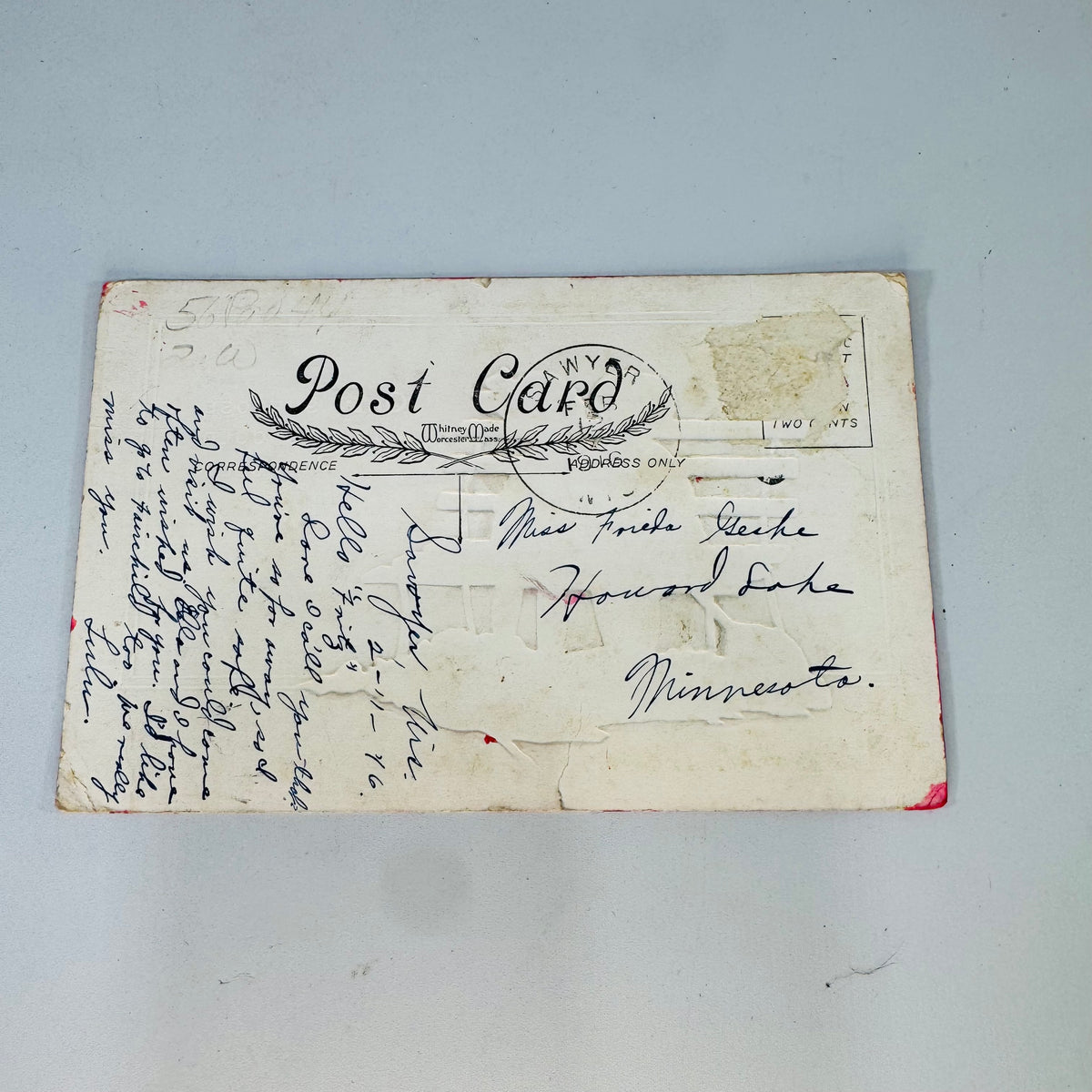 Antique Valentine Postcards Lot of 3 | Embossed Cupid | 1908–1911 Postmarked | Vintage Ephemera